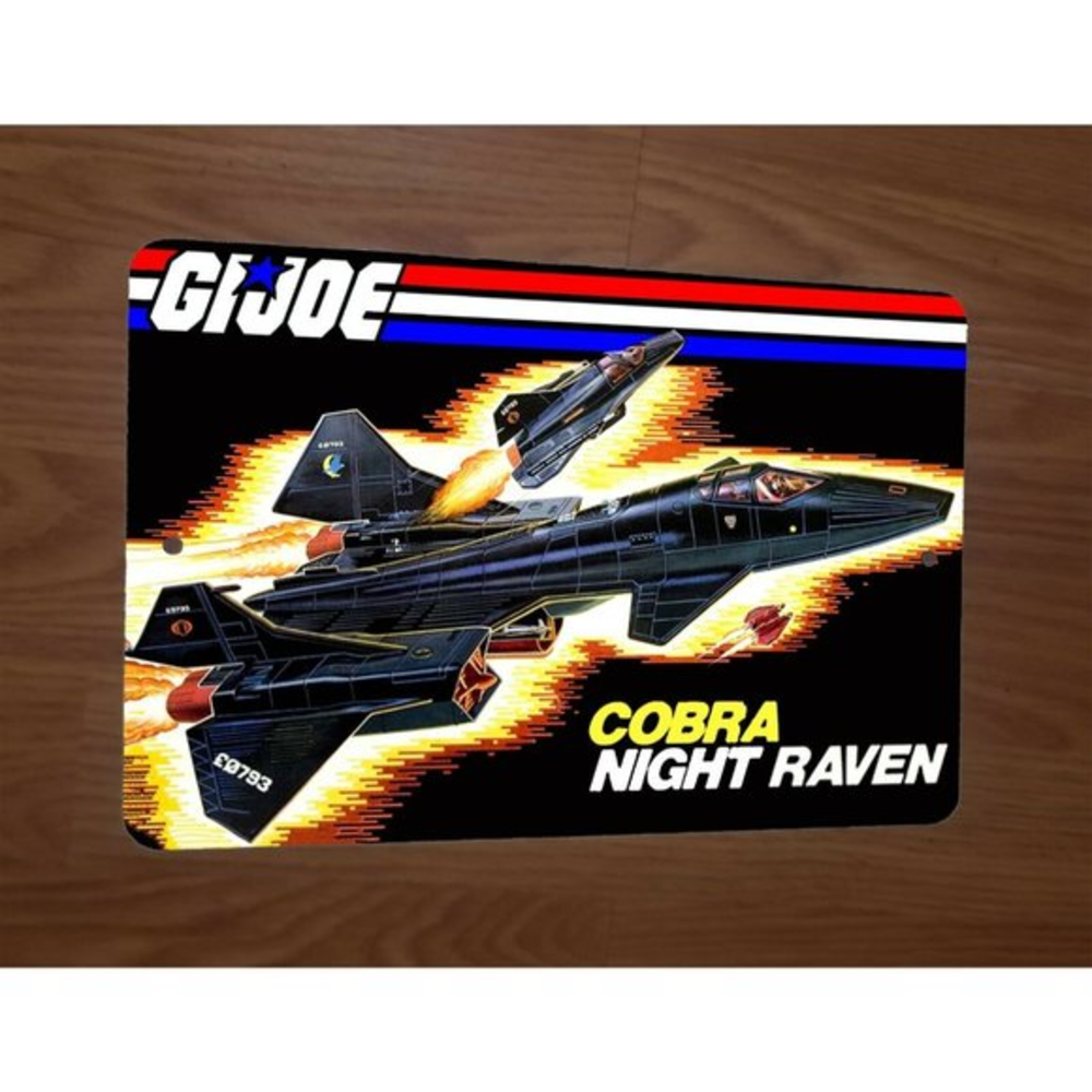 Cobra Night Raven Stealth‎ Fighter Jet GI Joe Artwork 8x12 Metal Wall Sign